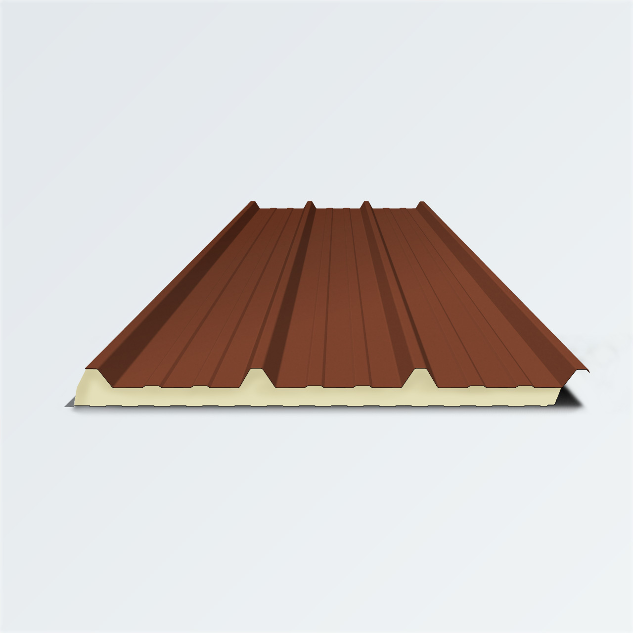 SANDWICH DACHPANEELE PROFIL 0,63MM 45/333 ROTBRAUN 4,10M