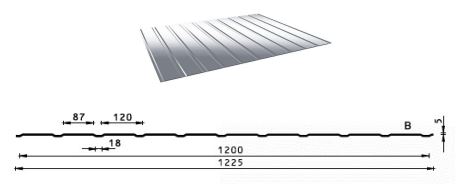 Trapezblech Wand Fassade Profil TRB-6/1200 0.50mm Bestellware verschiedene Farben